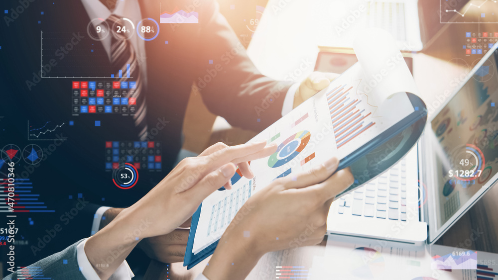 Poster statistics of business concept. finance chart. financial planning. data analysis.