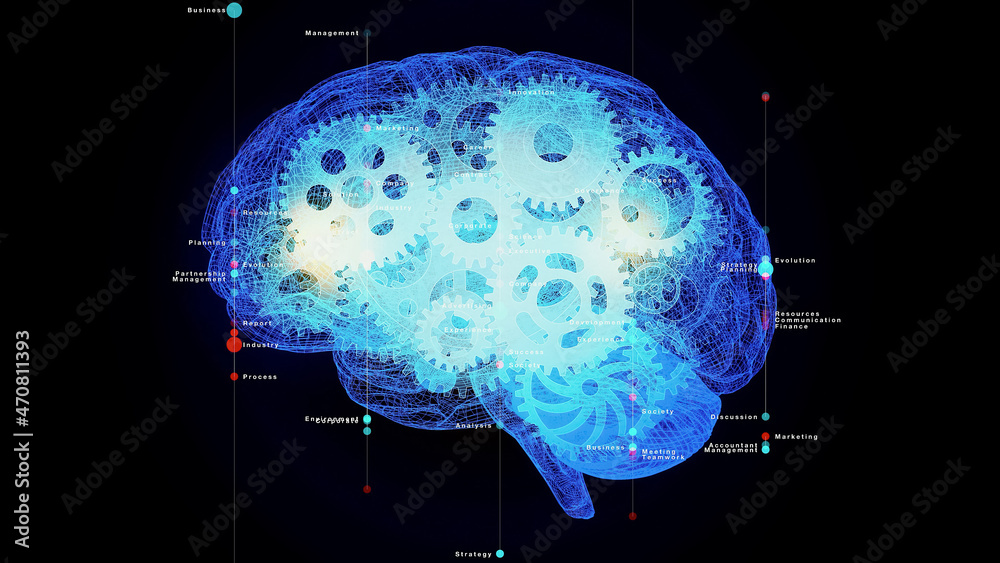 Aufkleber AI (Artificial Intelligence) concept. Deep learning. Computer programming.