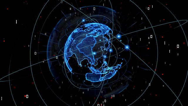 Global communication network concept. Digital transformation.