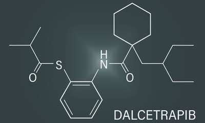 Dalcetrapib hypercholesterolemia drug molecule. Skeletal formula.	