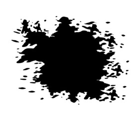 黒色のインクの筆跡の素材