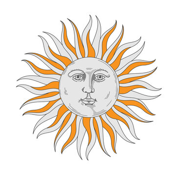Boho sun icon, bohemian style design