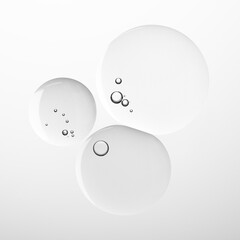 Transparent oil liquid bubble macro cosmetic product