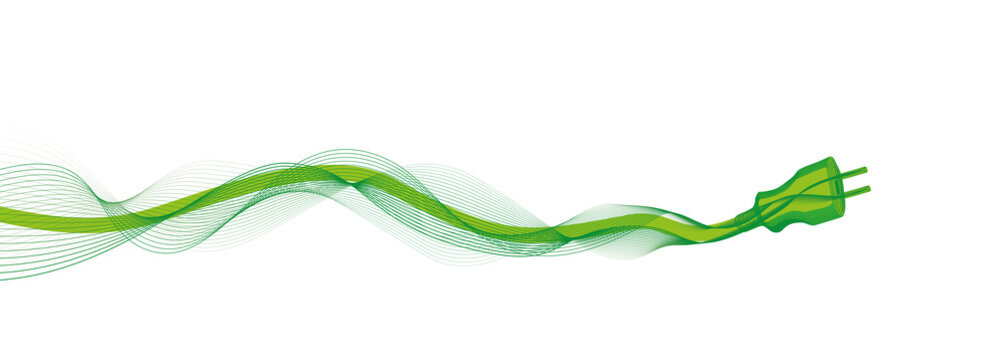 Gr&uuml;ne Energie symbolisiert auf wei&szlig;em Hintergrund.