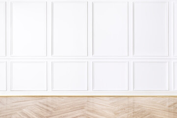 Empty luxury room with white wall - obrazy, fototapety, plakaty