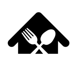house spoon fork perfect for restaurant icon vector design