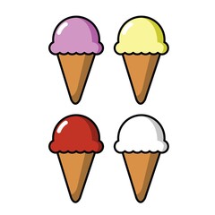 delicious colorfull ice cream collection set vector design 