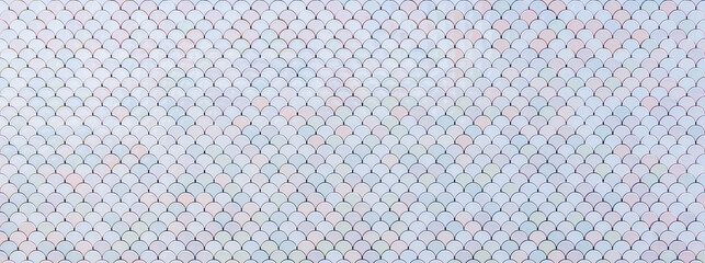 Marine life Inspired Pattern and Wall Decoration. Ceramic tiles as fish scales. © photoopus