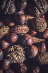 Full frame food background of seasonal mixed nuts