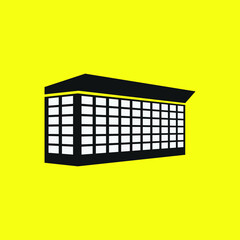 Trip hotel icon. Simple illustration of trip hotel vector icon for web design isolated on yellow background
