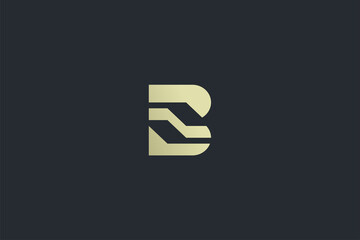 Elegant Geometrical Letter BZ Luxury Vector Logo Template on Dark Background