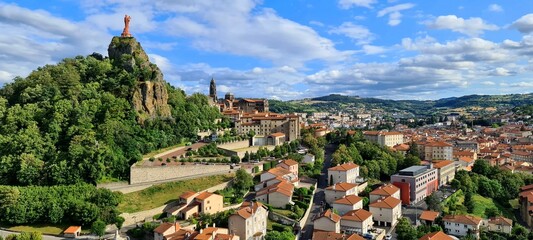 Pamoramic view of Le Puy-en-Velay, Auvergne, France