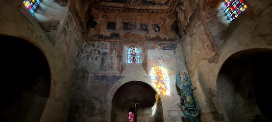 Interior of church Saint Michel d Aiguilhe in Le Puy en Velay, France