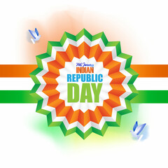 Vector banner of Happy Republic day concept banner, 26 January,