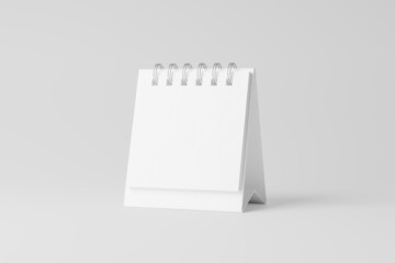Mini Desk Calendar White Blank 3D Rendering Mockup