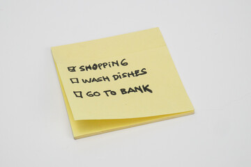Close up of post-it note  reminder isolated with white background. Sticky notes to do lists vector.