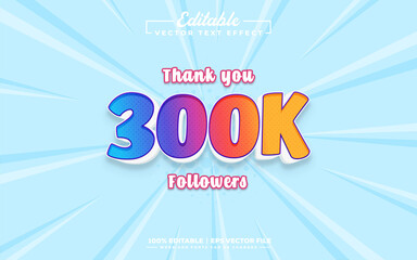 300k follower 3d PNG image text effect design