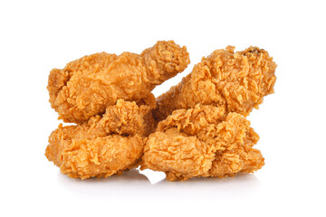 Fried chicken isolated on white background.