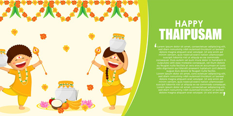 Vector illustration concept of Happy Thaipusam or Thaipoosam greeting