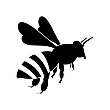recommend clip art: flying honey bee. silhouette honey bee icon vector