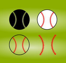 Set of baseball balls
