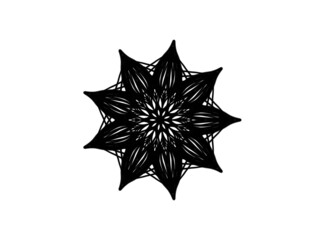 black and white mandala ornament hand drawn