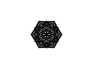 black and white mandala ornament hand drawn