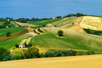Rural landscape near Ostra Vetere and Cingoli, Marche, Italy