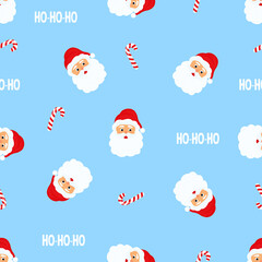 Santa Claus. Christmas and New Year's seamless pattern.