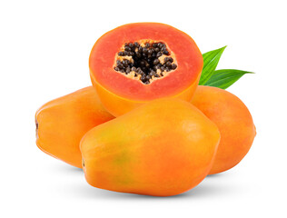 papaya isolated on white background