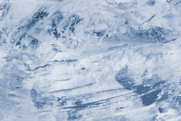 Abstract painting. Acrylic texture in cyanotype monochrome blue . Modern art landscape. Painted background, concept of sky, snow, ice