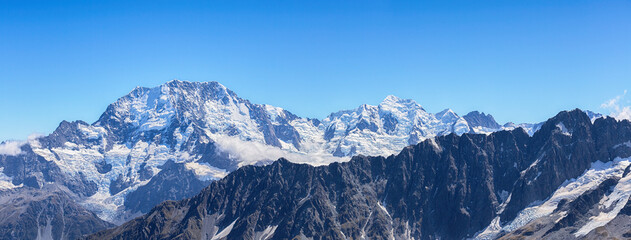 View top of Mount Cook at south island of New Zealand.