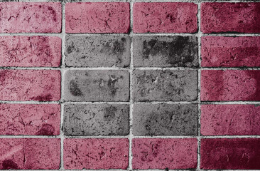 Texture of a colored brick wall.Background for design works.