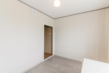 Russia, Moscow- May 06, 2020: interior room apartment modern bright cozy atmosphere. general cleaning, home decoration, preparation of house for sale