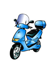 Scooter riding illustration