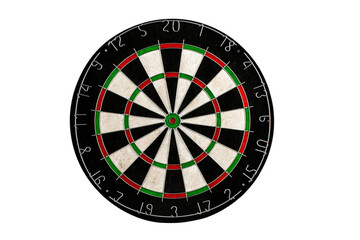 the dartboard is isolated on a white background