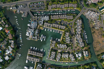 Top view: La Balise Marina, Mauritius island