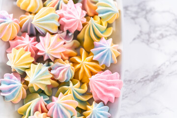Unicorn meringue cookies
