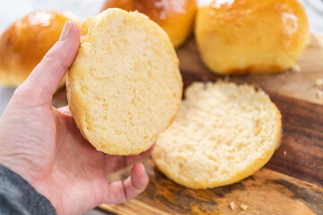 Baking brioche buns