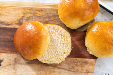Baking brioche buns