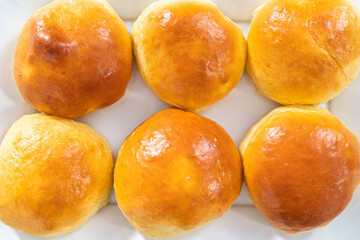 Baking brioche buns