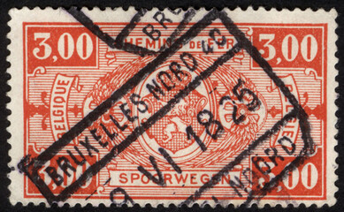 Postage stamps of the Belgium. Stamp printed in the Belgium. Stamp printed by Belgium.