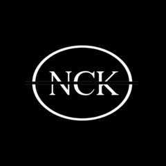 NCK letter logo design with black background in illustrator, vector logo modern alphabet font overlap style. calligraphy designs for logo, Poster, Invitation,	
etc.