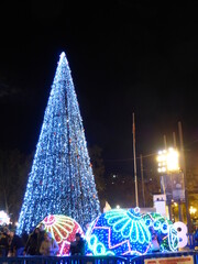 Estampas navideñas por las calles de Bilbao, España.
