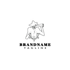 colonial logo cartoon icon design template black isolated illustration