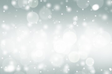 Gray abstract background. white bokeh snowflakes blurred beautiful shiny lights. use for Merry Christmas, happy new year wallpaper backdrop and your product.