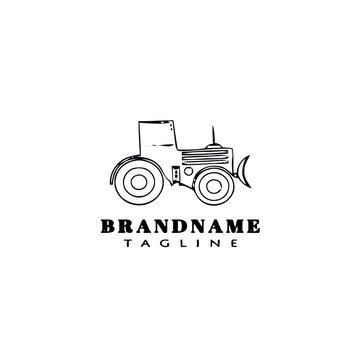 tractor logo cartoon icon design template black isolated vector