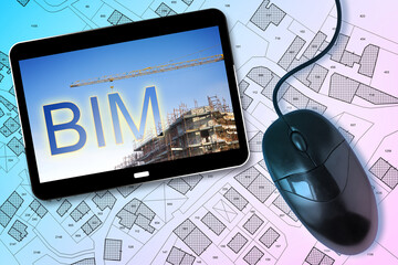 Building Information Modeling (BIM), a new way of architecture designing - concept with a metal...