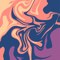 Colourful marble vector background pattern.  Liquid dynamic lined gradient waves.