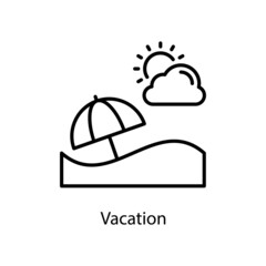 Vacation vector outline Icon Design illustration. Web And Mobile Application Symbol on White background EPS 10 File